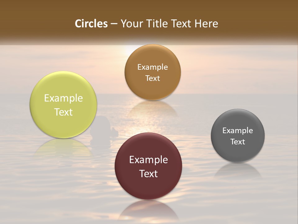 Two People In The Water At Sunset Powerpoint Template PowerPoint Template