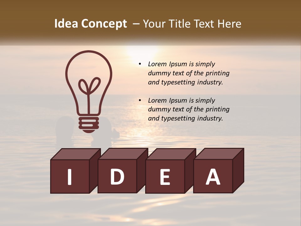 Two People In The Water At Sunset Powerpoint Template PowerPoint Template