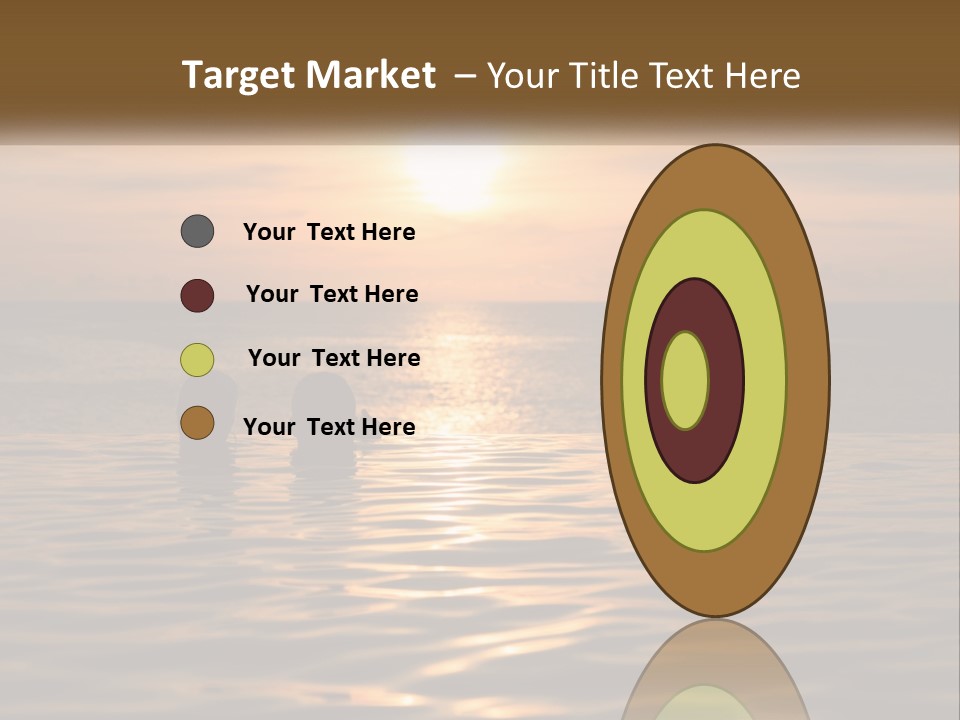 Two People In The Water At Sunset Powerpoint Template PowerPoint Template