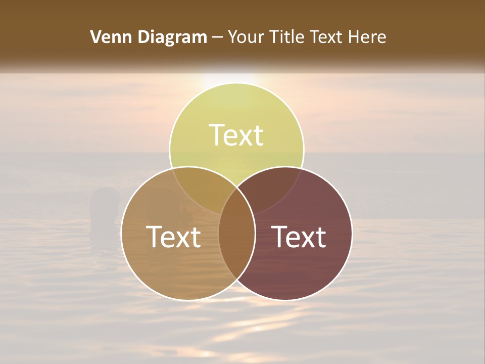 Two People In The Water At Sunset Powerpoint Template PowerPoint Template