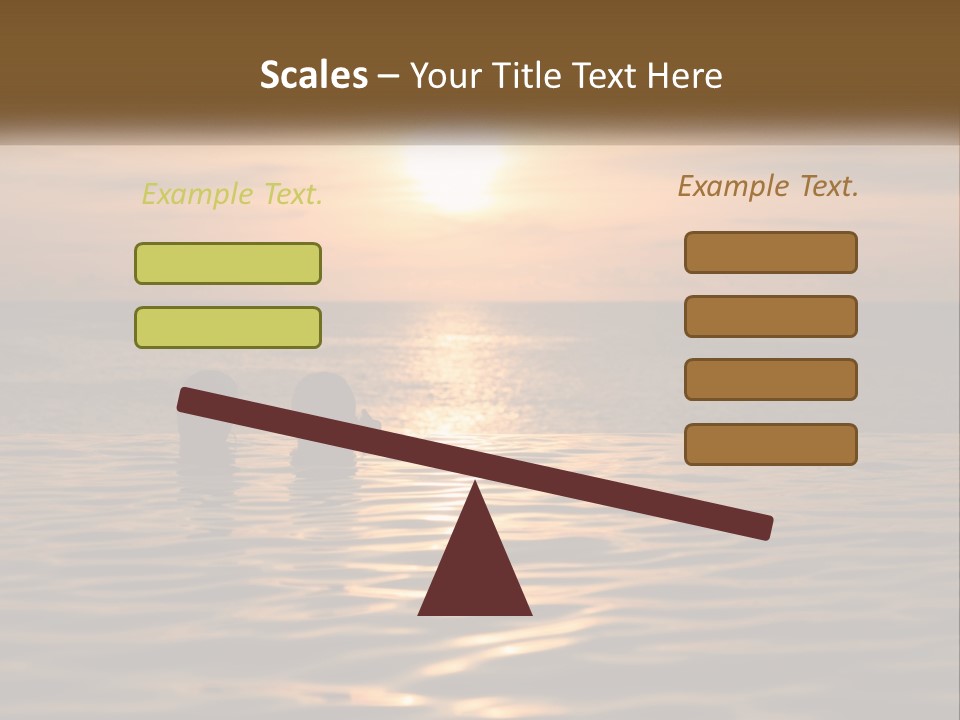 Two People In The Water At Sunset Powerpoint Template PowerPoint Template
