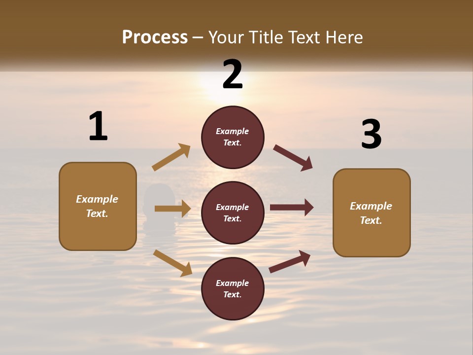 Two People In The Water At Sunset Powerpoint Template PowerPoint Template