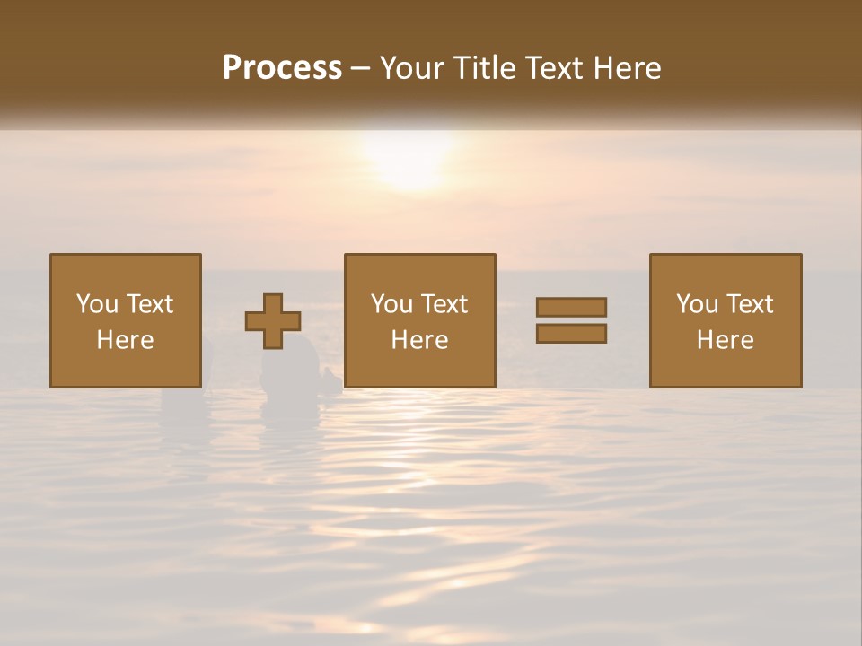 Two People In The Water At Sunset Powerpoint Template PowerPoint Template
