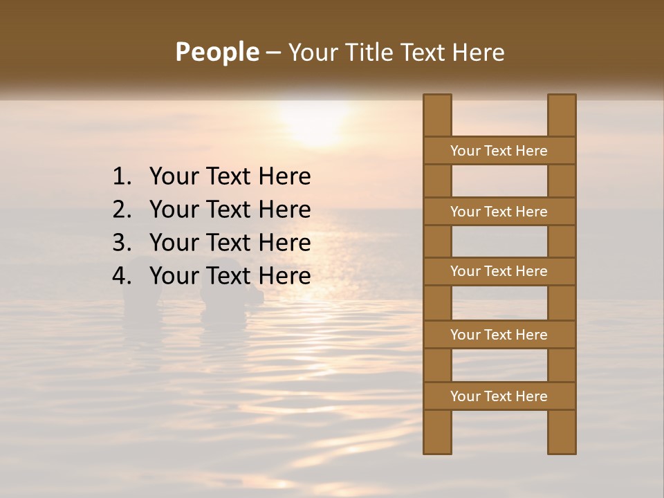 Two People In The Water At Sunset Powerpoint Template PowerPoint Template
