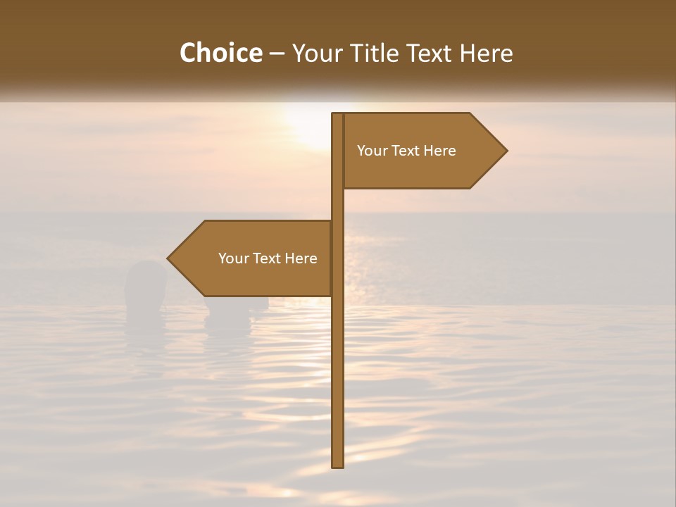 Two People In The Water At Sunset Powerpoint Template PowerPoint Template