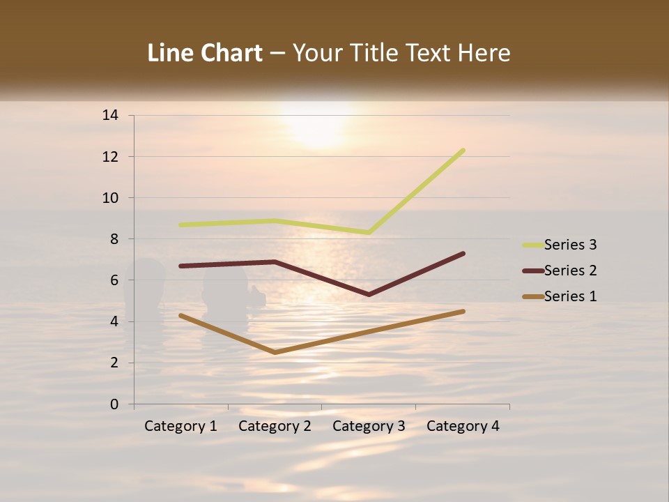 Two People In The Water At Sunset Powerpoint Template PowerPoint Template