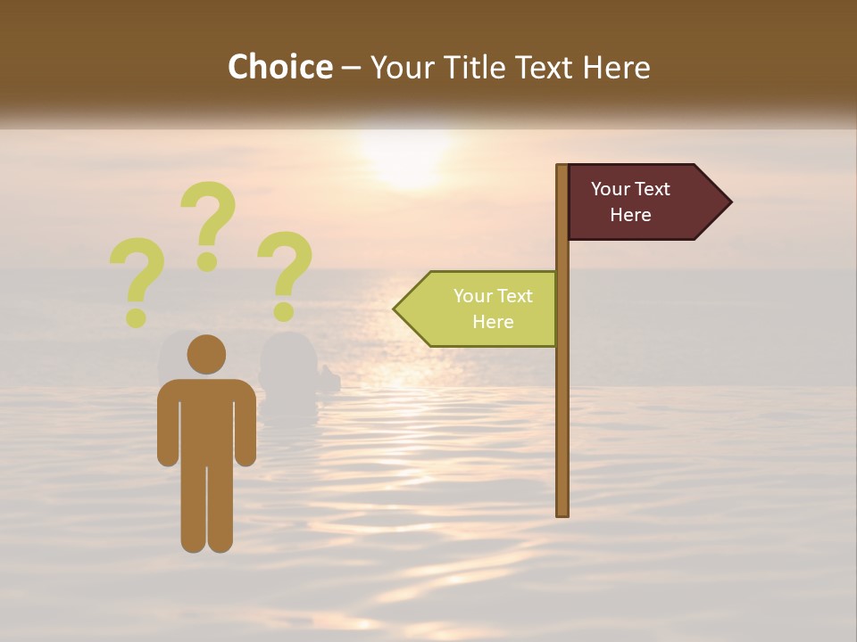 Two People In The Water At Sunset Powerpoint Template PowerPoint Template