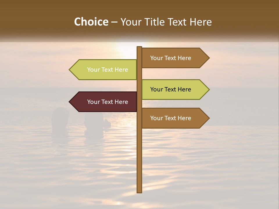 Two People In The Water At Sunset Powerpoint Template PowerPoint Template