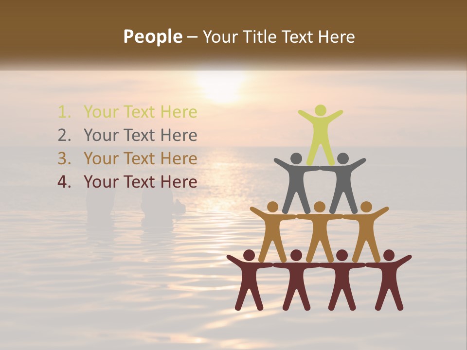 Two People In The Water At Sunset Powerpoint Template PowerPoint Template