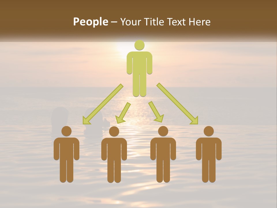 Two People In The Water At Sunset Powerpoint Template PowerPoint Template
