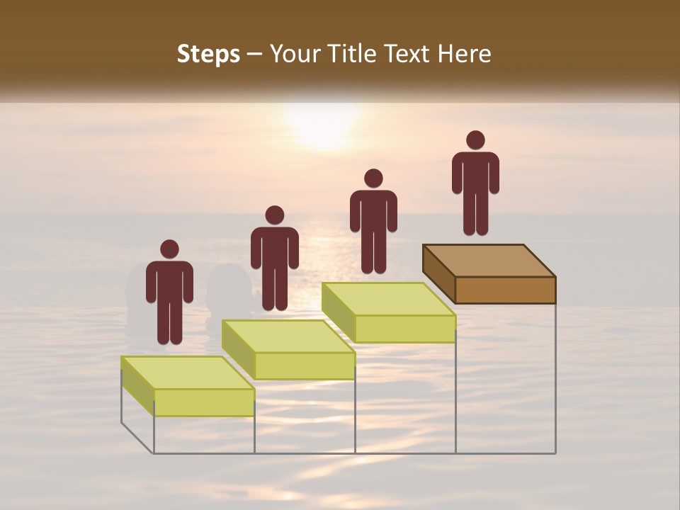 Two People In The Water At Sunset Powerpoint Template PowerPoint Template