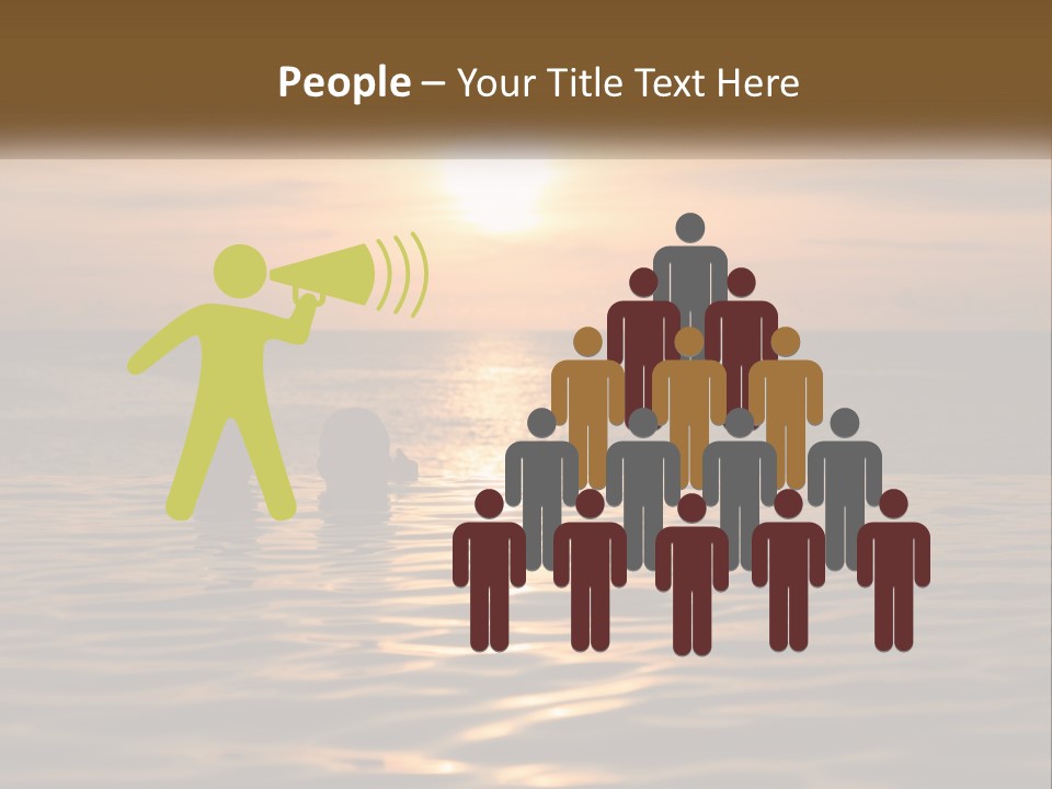 Two People In The Water At Sunset Powerpoint Template PowerPoint Template