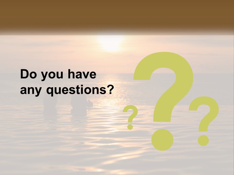 Two People In The Water At Sunset Powerpoint Template PowerPoint Template