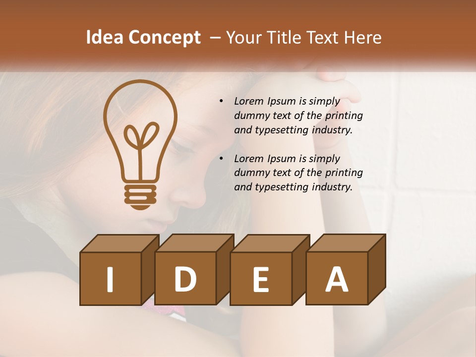 A Young Girl Is Holding Her Head In Her Hands PowerPoint Template