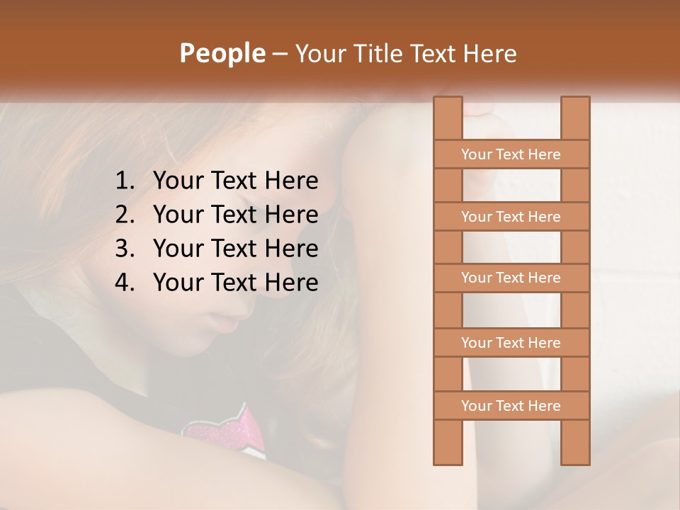 A Young Girl Is Holding Her Head In Her Hands PowerPoint Template