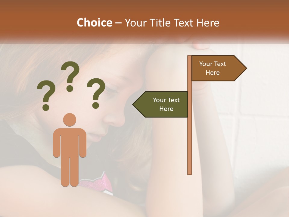 A Young Girl Is Holding Her Head In Her Hands PowerPoint Template