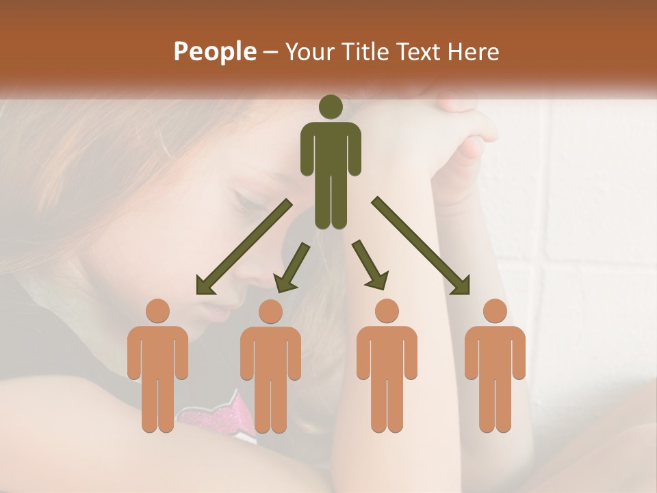 A Young Girl Is Holding Her Head In Her Hands PowerPoint Template