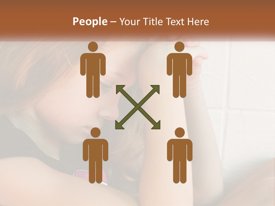 A Young Girl Is Holding Her Head In Her Hands PowerPoint Template