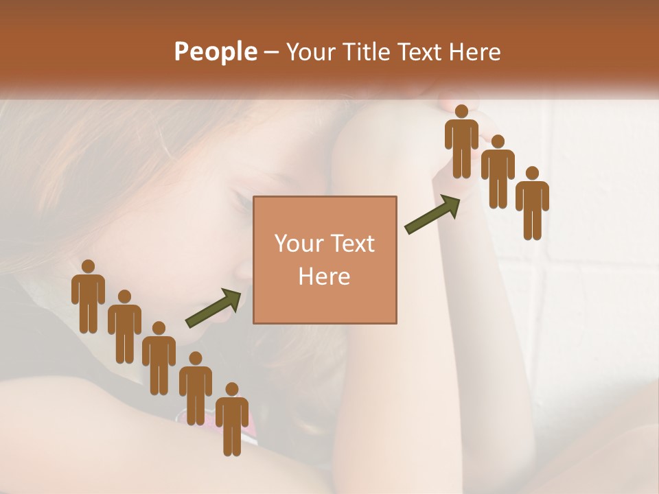 A Young Girl Is Holding Her Head In Her Hands PowerPoint Template