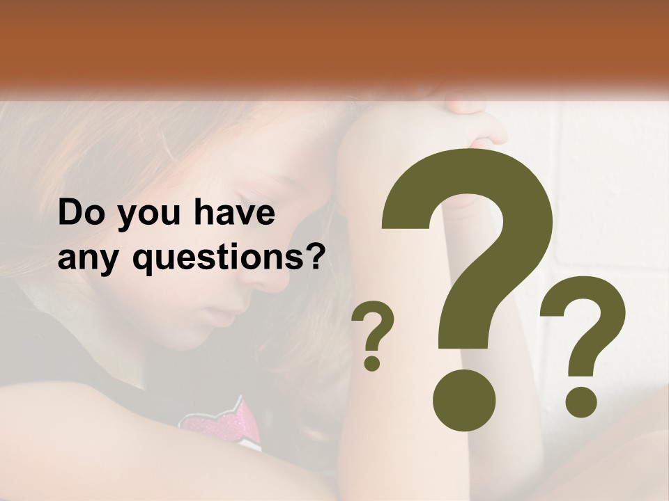 A Young Girl Is Holding Her Head In Her Hands PowerPoint Template