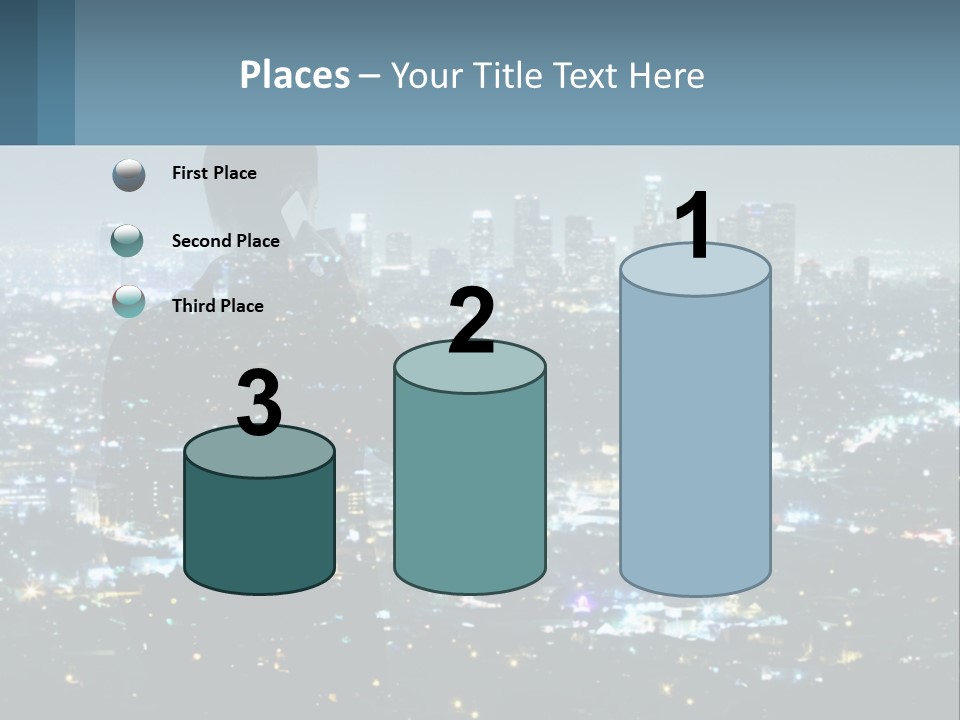 A Person Standing In Front Of A City At Night PowerPoint Template