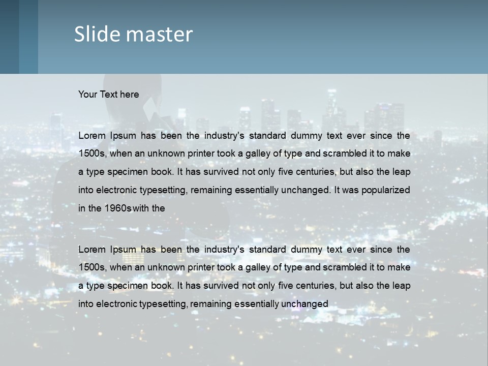 A Person Standing In Front Of A City At Night PowerPoint Template
