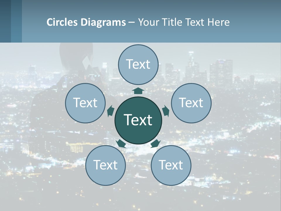 A Person Standing In Front Of A City At Night PowerPoint Template