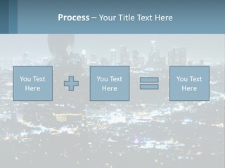 A Person Standing In Front Of A City At Night PowerPoint Template