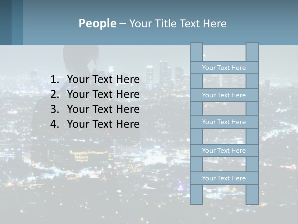 A Person Standing In Front Of A City At Night PowerPoint Template