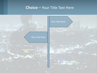 A Person Standing In Front Of A City At Night PowerPoint Template