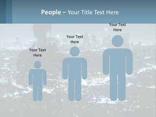 A Person Standing In Front Of A City At Night PowerPoint Template