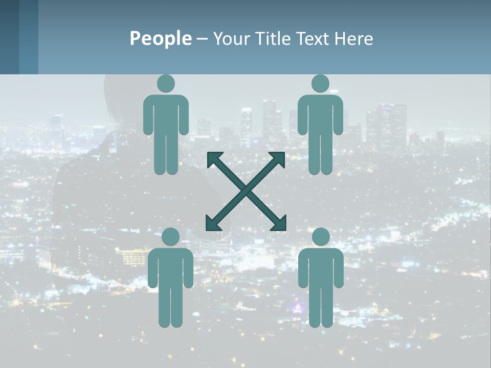 A Person Standing In Front Of A City At Night PowerPoint Template