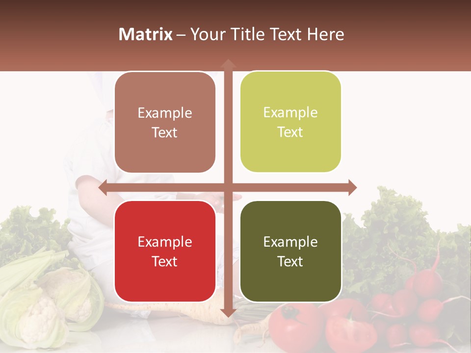 A Baby In A Chef's Hat Sitting On A Table Surrounded By Vegetables PowerPoint Template