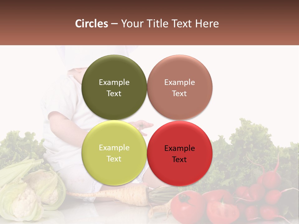 A Baby In A Chef's Hat Sitting On A Table Surrounded By Vegetables PowerPoint Template