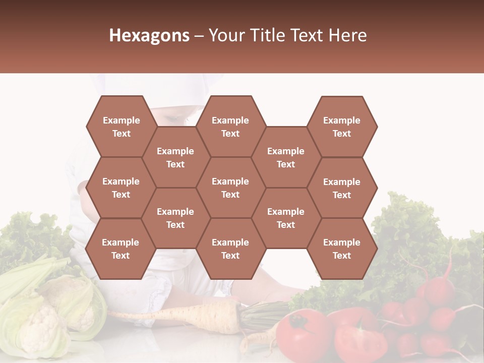 A Baby In A Chef's Hat Sitting On A Table Surrounded By Vegetables PowerPoint Template