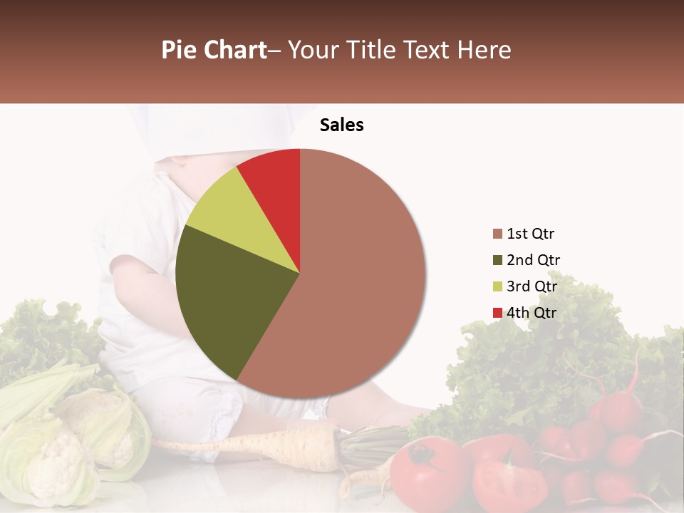 A Baby In A Chef's Hat Sitting On A Table Surrounded By Vegetables PowerPoint Template