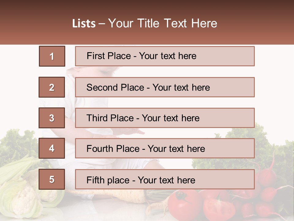 A Baby In A Chef's Hat Sitting On A Table Surrounded By Vegetables PowerPoint Template