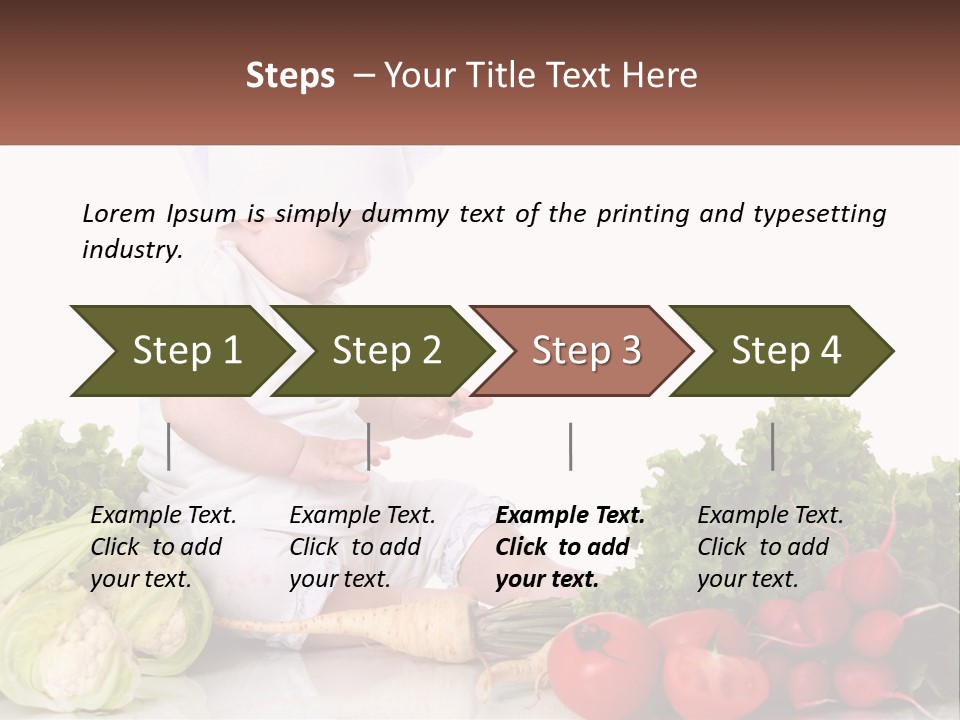 A Baby In A Chef's Hat Sitting On A Table Surrounded By Vegetables PowerPoint Template