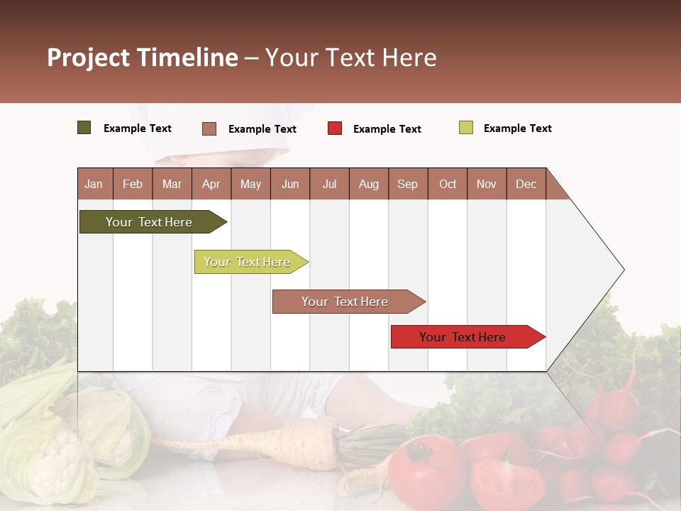 A Baby In A Chef's Hat Sitting On A Table Surrounded By Vegetables PowerPoint Template