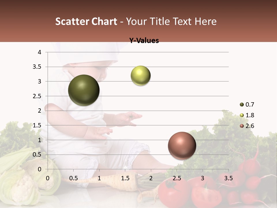 A Baby In A Chef's Hat Sitting On A Table Surrounded By Vegetables PowerPoint Template