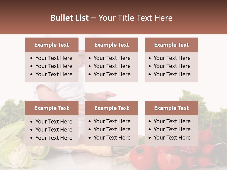 A Baby In A Chef's Hat Sitting On A Table Surrounded By Vegetables PowerPoint Template