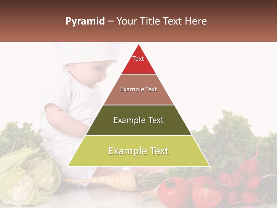 A Baby In A Chef's Hat Sitting On A Table Surrounded By Vegetables PowerPoint Template