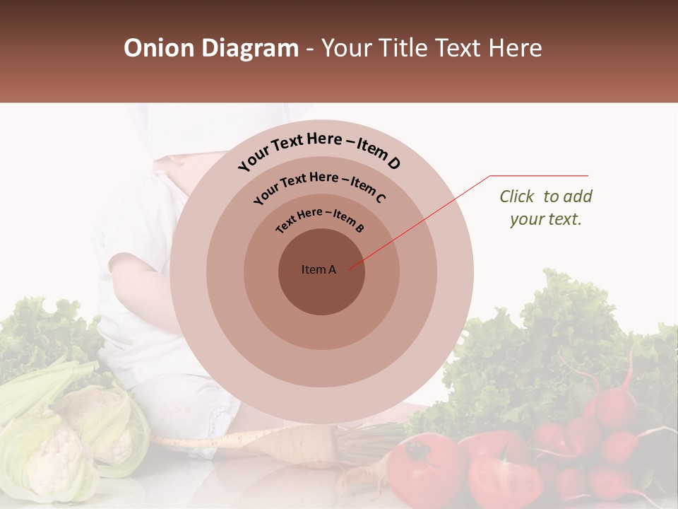 A Baby In A Chef's Hat Sitting On A Table Surrounded By Vegetables PowerPoint Template