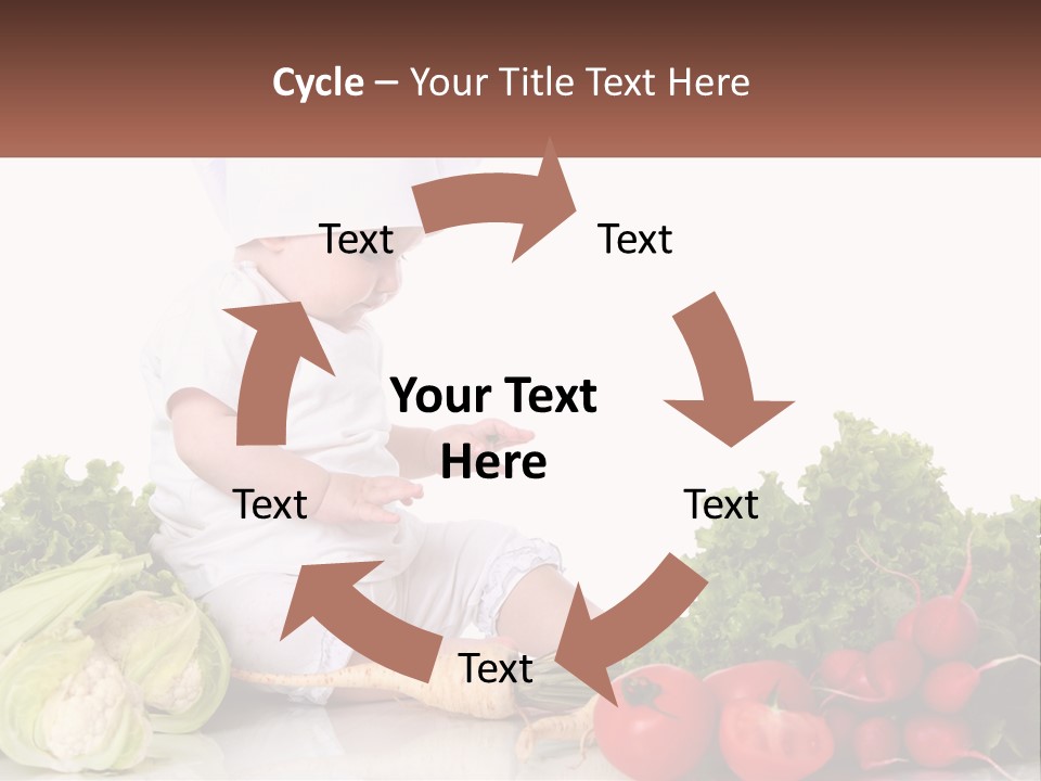 A Baby In A Chef's Hat Sitting On A Table Surrounded By Vegetables PowerPoint Template