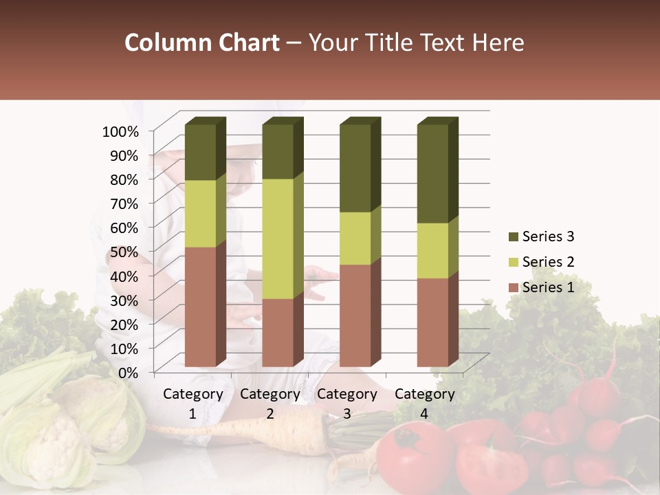 A Baby In A Chef's Hat Sitting On A Table Surrounded By Vegetables PowerPoint Template