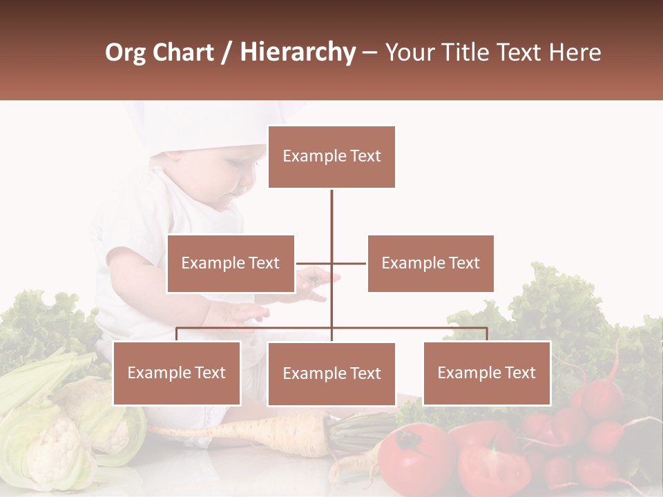 A Baby In A Chef's Hat Sitting On A Table Surrounded By Vegetables PowerPoint Template