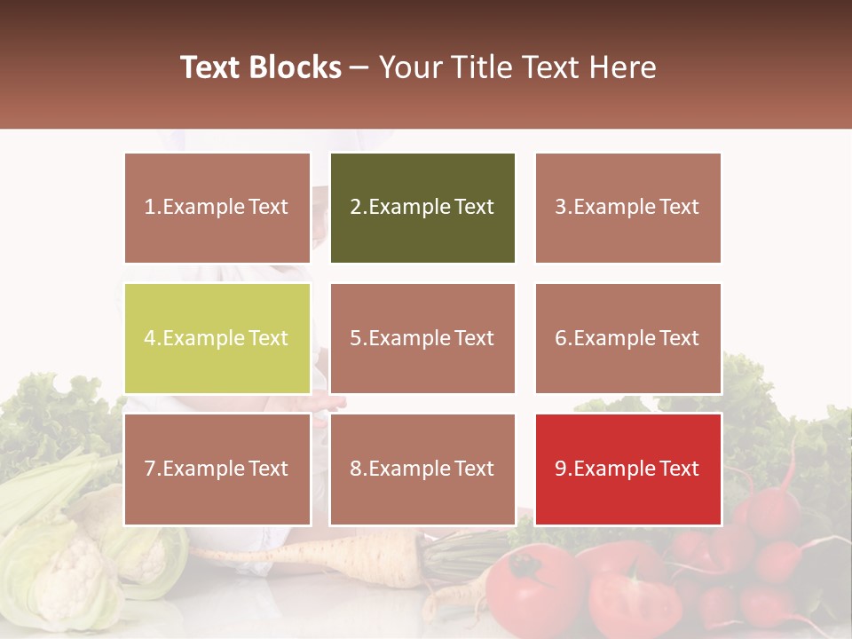 A Baby In A Chef's Hat Sitting On A Table Surrounded By Vegetables PowerPoint Template