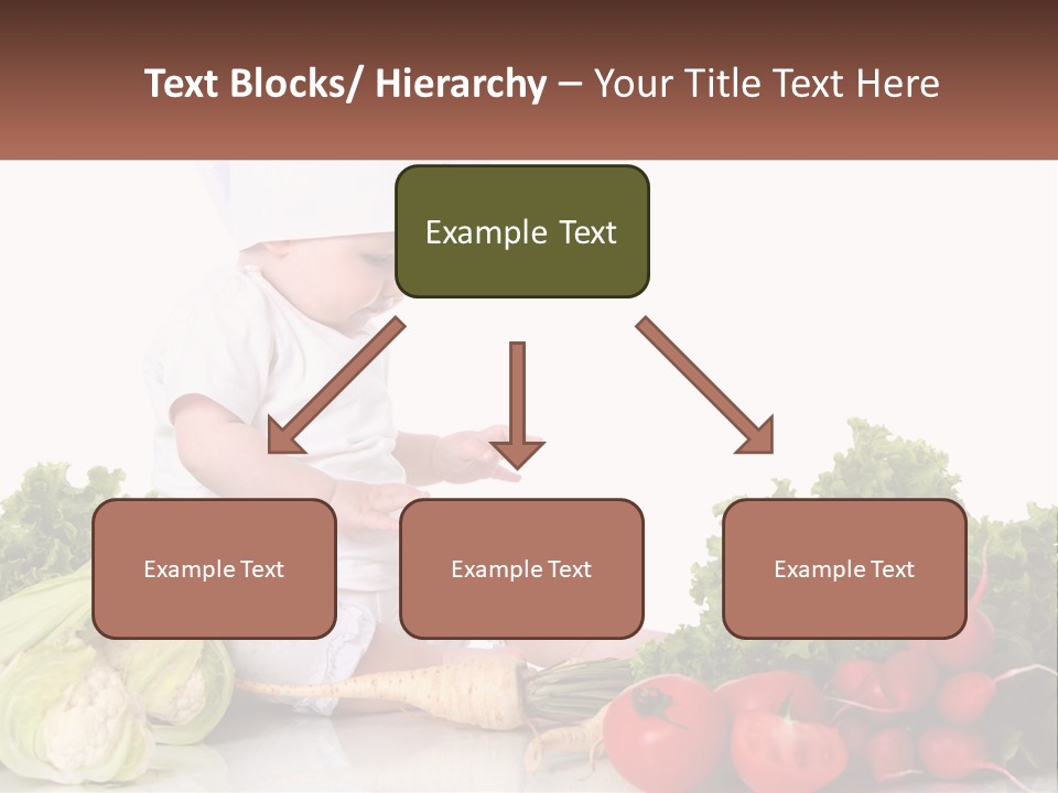 A Baby In A Chef's Hat Sitting On A Table Surrounded By Vegetables PowerPoint Template
