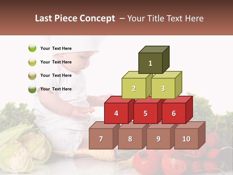 A Baby In A Chef's Hat Sitting On A Table Surrounded By Vegetables PowerPoint Template