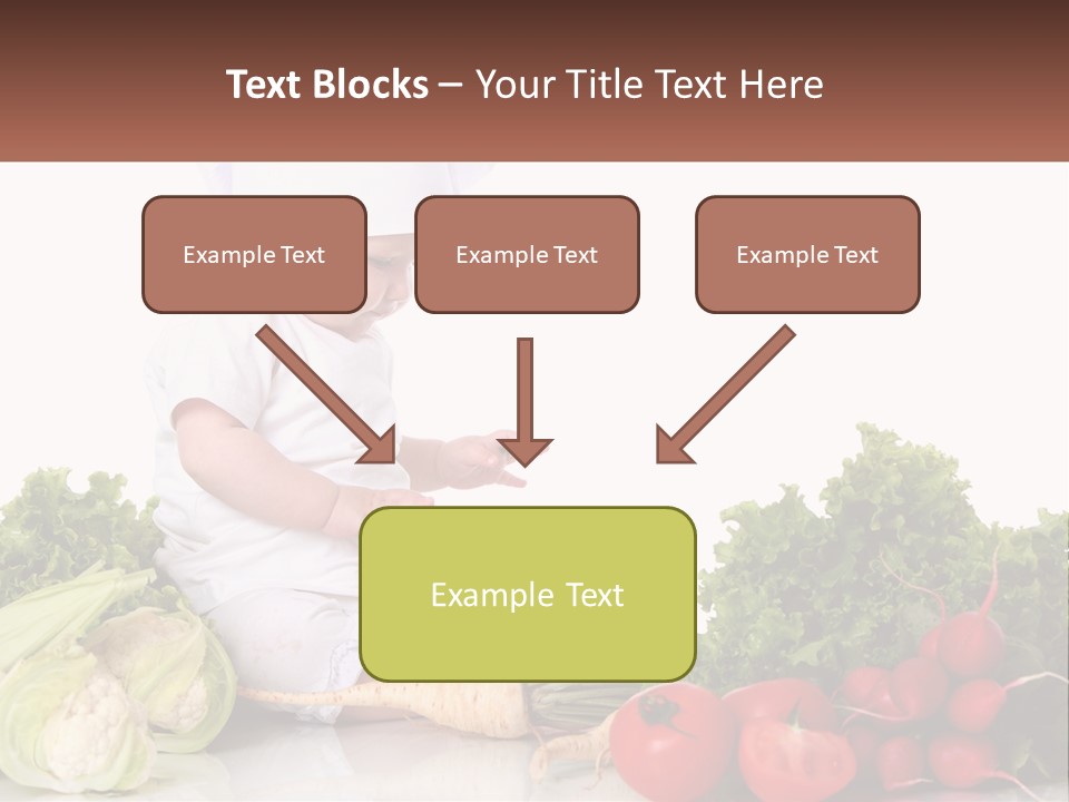 A Baby In A Chef's Hat Sitting On A Table Surrounded By Vegetables PowerPoint Template